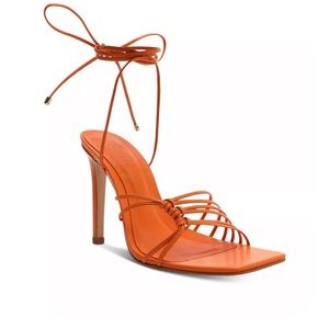 Schutz Ankle Wrap Leather Heel Sandal Women’s Size 9.5